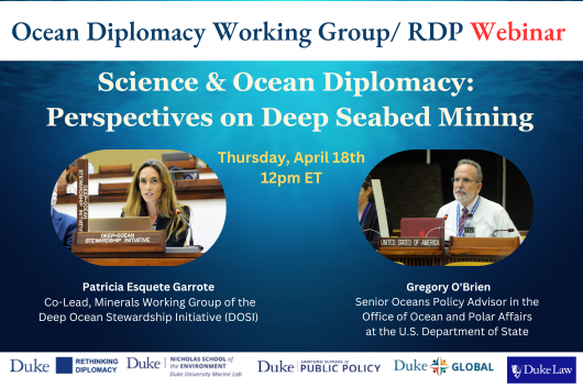Flyer for Ocean Diplomacy Working Group Event